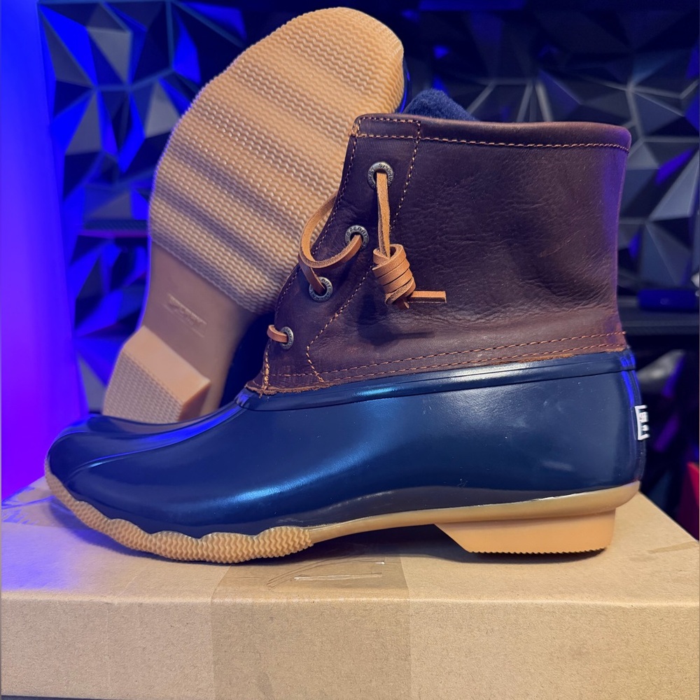 Sperry Ankle Boots in Brown and Blue